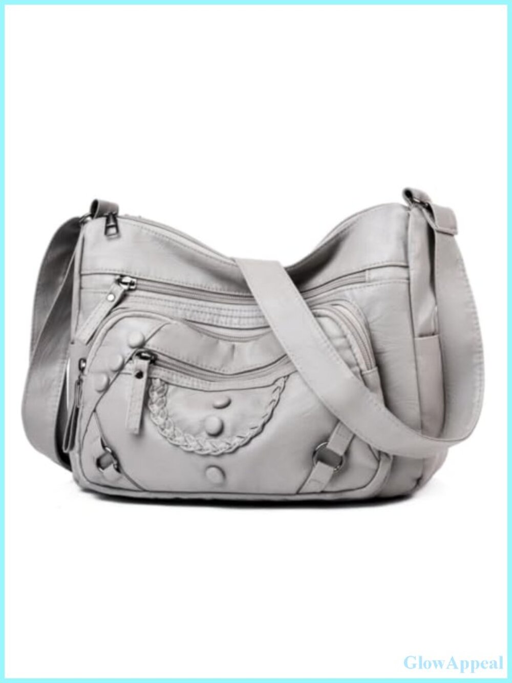PU Soft Leather Shoulder Bag Large Capacity Messenger Bag Daily Use